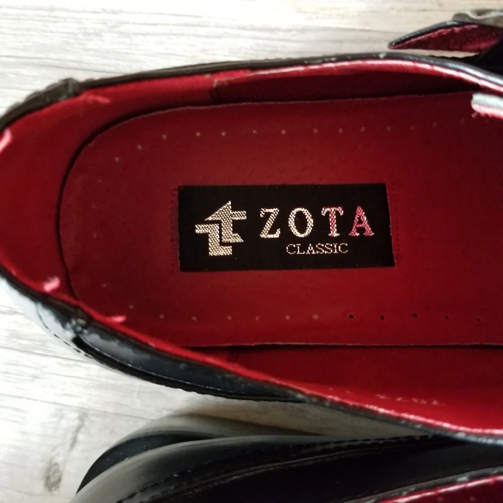 Zota Leather Monk Strap Pointed Square Toe Dress Shoes